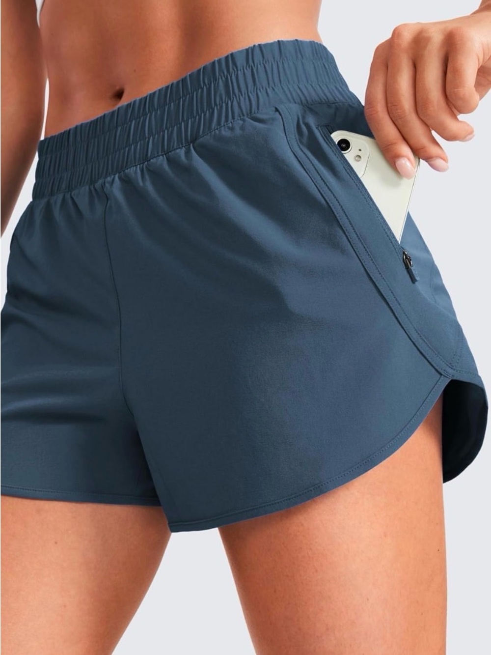 CRZ YOGA Women's Athletic Shorts Navy Blue Size Medium